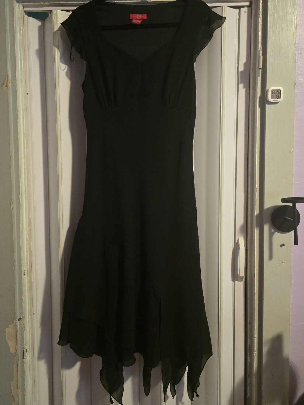 Signature by Sangria Black Asymmetrical Hem Dress
